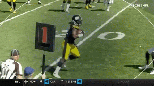 Football Player Running Ball Referee Watching GIF