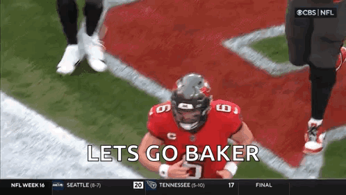 Football Player Running Let's Go Baker GIF
