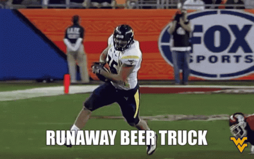 Football Player Running with Fox Sports Logo