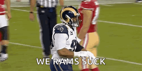 Football Player Saying We Rams Suck