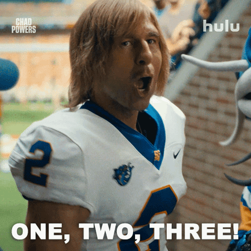 Football Player Says One Two Three in Hulu Ad