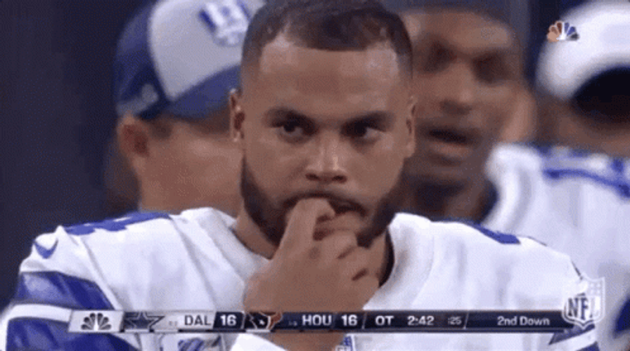 Football Player Scared Nail Biting GIF