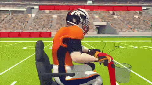 Football Player Sitting In Chair On Field GIF