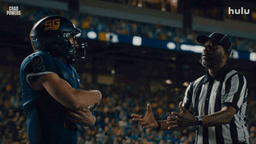 Football Player Talking to Referee Chad Powers