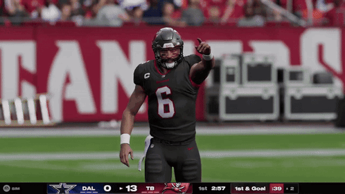 Football Player Thumbs Up Number 6 Jersey GIF