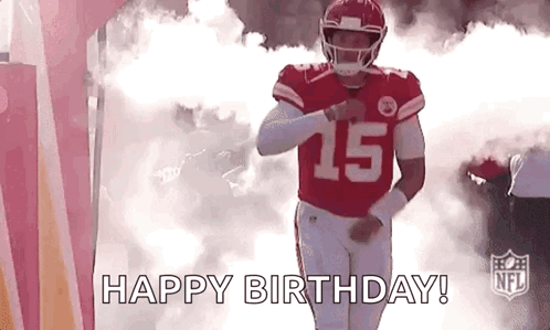 Football Player Walking Through Smoke Tunnel Saying Happy Birthday GIF
