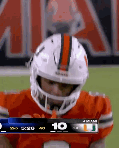 Football Player White Helmet Scoreboard Miami
