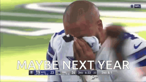 Football Player Wiping Face Towel Maybe Next Year