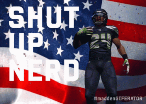 Football Player With American Flag Shut Up Nerd GIF