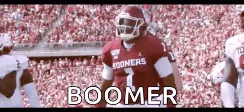 Football Player With Boomer on Shirt