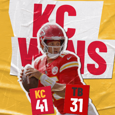 Football Player With KC 41 And TB 31 Signs GIF