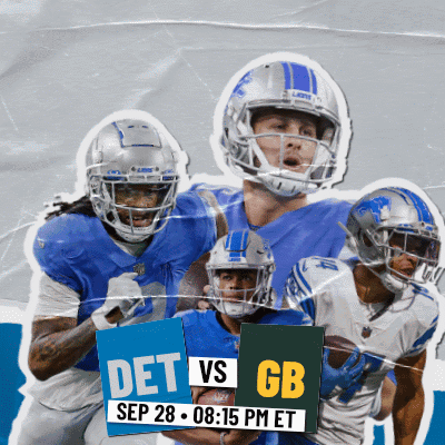 Football Players Holding Signs Det Vs Gb GIF