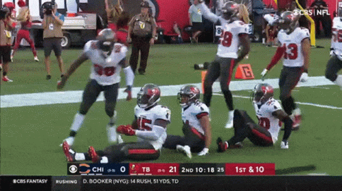 Football Players On Field CBS Fantasy GIF