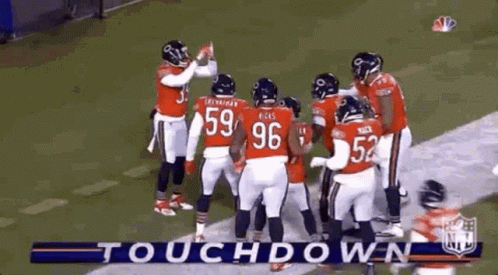 Football Players On Field With Bears Logo GIF