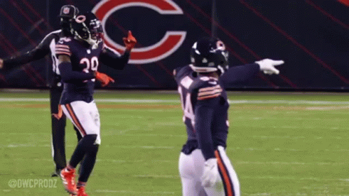Football Players On Field With Bears Logo GIF