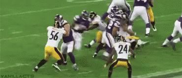 Football Players Playing On Field Number 63 GIF