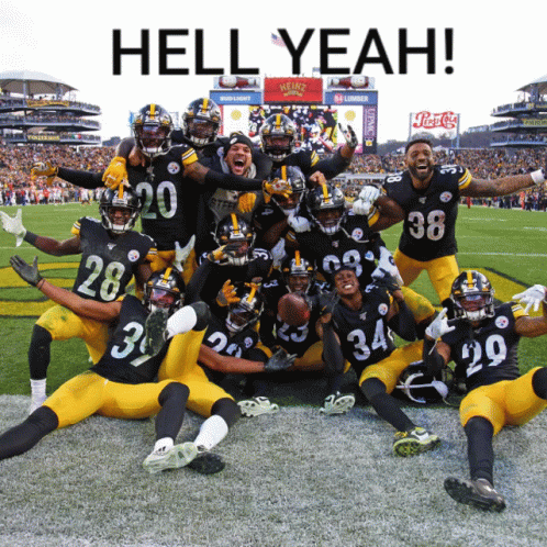 Football Players Posing Hell Yeah GIF