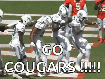 Football Players Running Go Cougars GIF