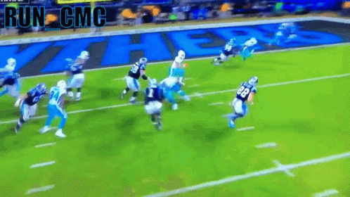 Football Players Running With Run CMC