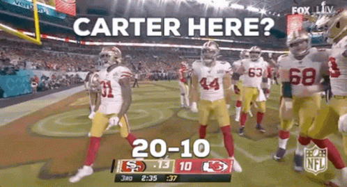 Football Players Saying Carter Here