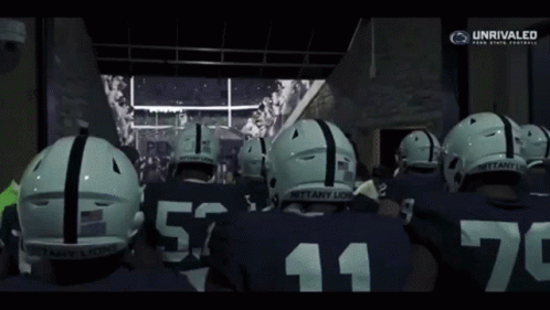 Football Players With Number 11 Helmets GIF