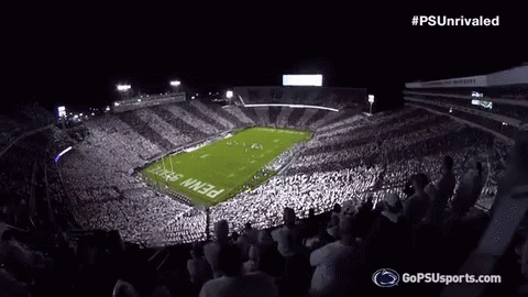 Football Stadium With Penn State on Field at Night