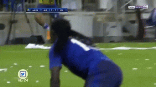 Footballer Crawling In The Field GIF