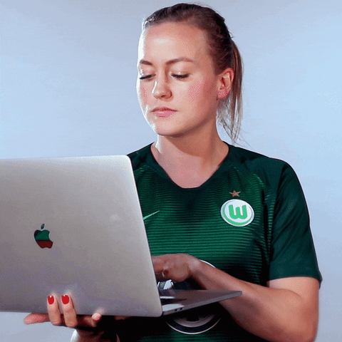 Footballer From Norway Using Laptop GIF