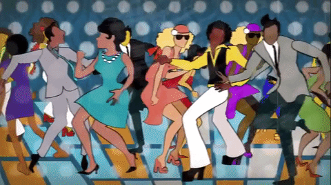 Footloose Retro Cartoon Disco Dance GIF