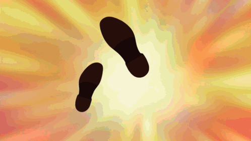 Footprints In Air On Yellow Background GIF
