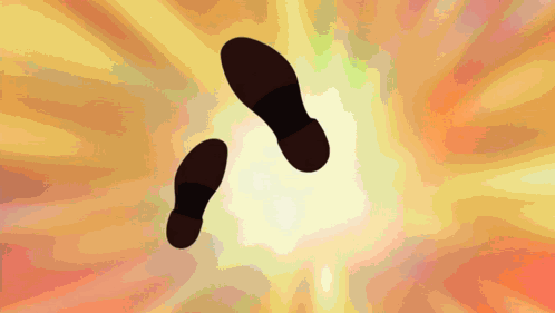 Footprints On Yellow Background GIF
