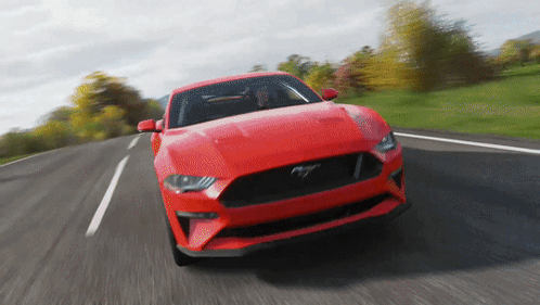 Ford Mustang Red Alto New Year GIF