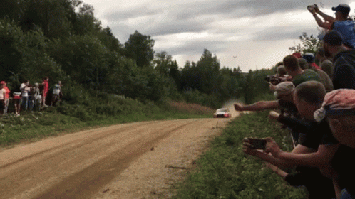 Ford Rally Car Driving Through Field