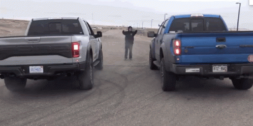 Ford Raptor Truck Drag Race GIF