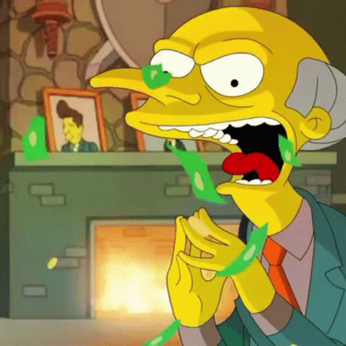 Foreboding Mr Burns Money Shower GIF