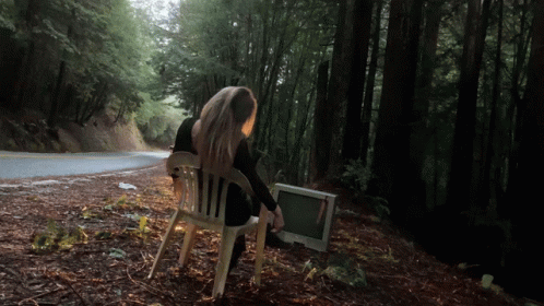 Forest Girl Chilling Tv GIF