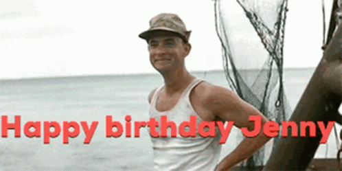 Forest Gump Wave Happy Birthday Jenny GIF