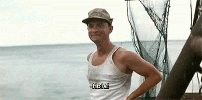Forest Gump Wave Tom Hanks Hola GIF