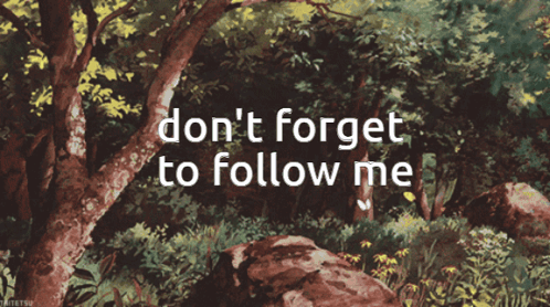 Forest Painting Saying Don't Forget to Follow Me