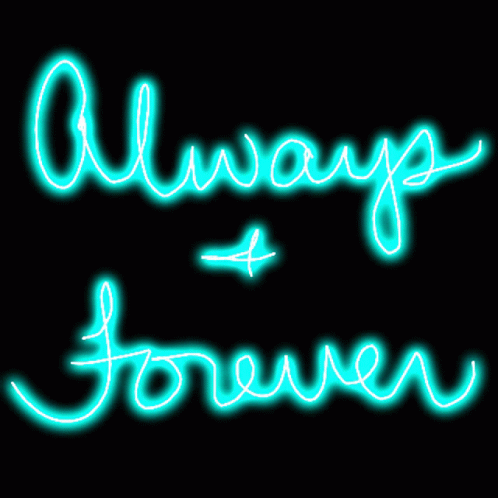 Always And Forever Neon Green Text Design GIF