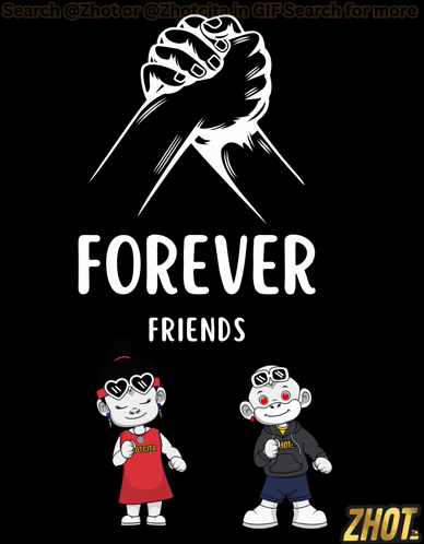 Forever Friends Poster Two Cartoon Characters GIF