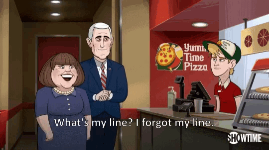 Forgot My Line Karen Pence Our Cartoon President GIF