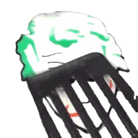 Fork with Face and Green Toothpaste