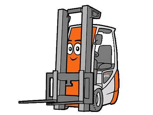 Forklift Cartoon Sticking Tongue Out