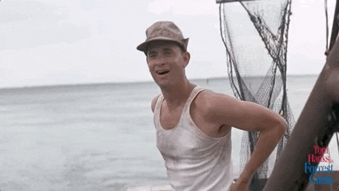 Forrest Gump Being Cheerful With Lt Dan GIF