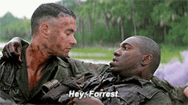 Forrest Gump Bubba Dying In War GIF