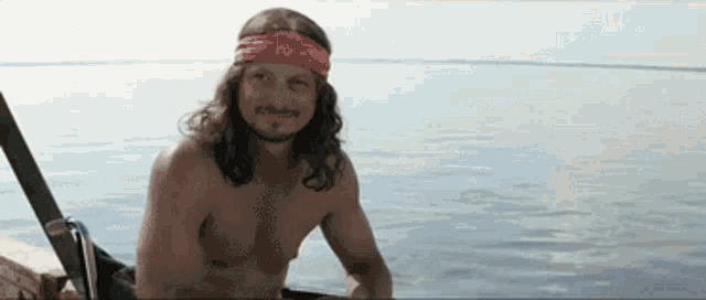 Forrest Gump Lieutenant Dan Jumping Ocean GIF
