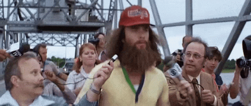 Forrest Gump Running Alongside Reporters GIF