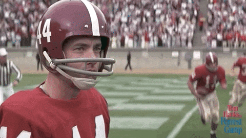 Forrest Gump Running While Carrying Football GIF