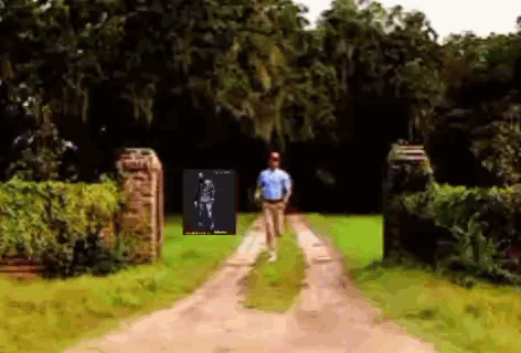 Forrest Gump Running With Zombie Poster GIF